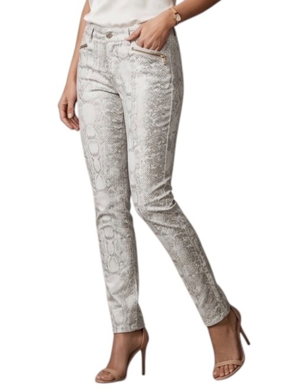 Women's "Snakeskin" Print Jeans, Size 29